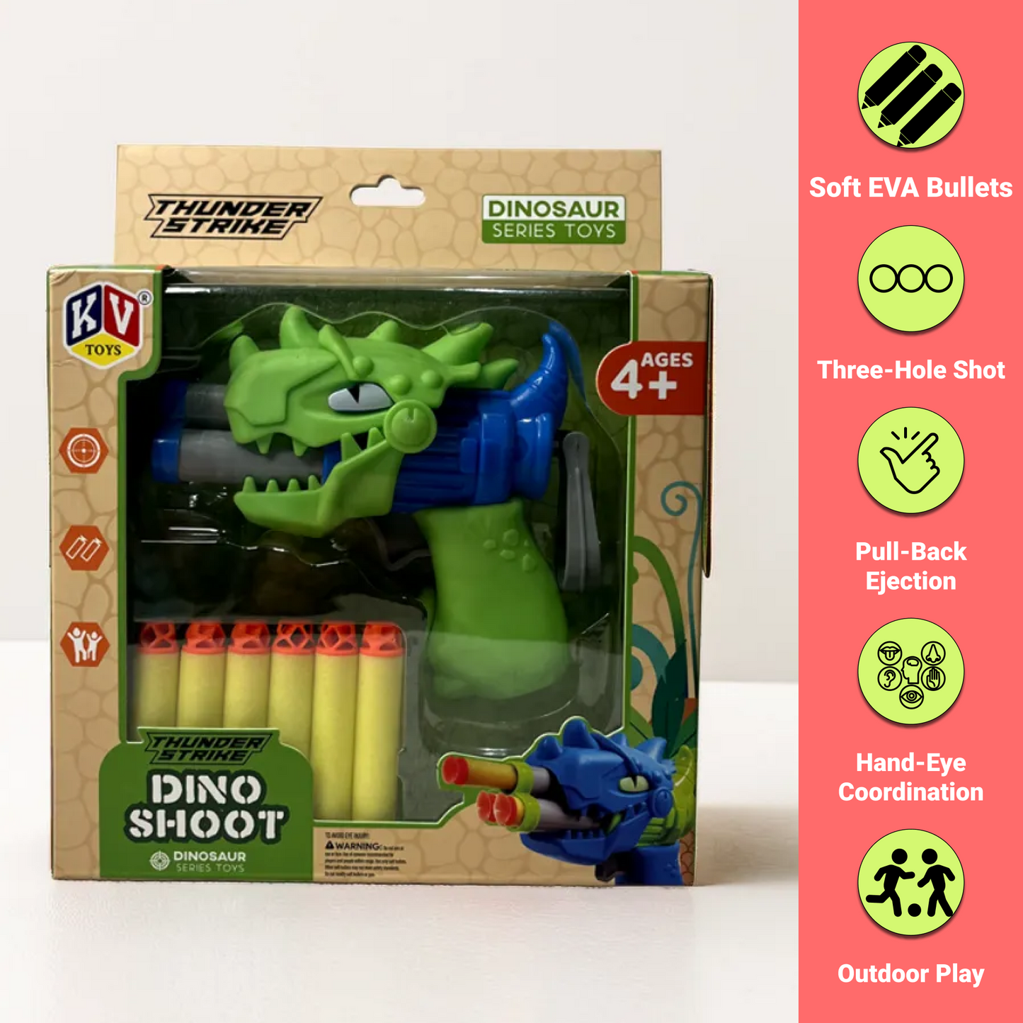 Toytoise EVA Soft Bullet Dino Gun – Safe, Action-Packed Fun for Kids! 🔫🎯