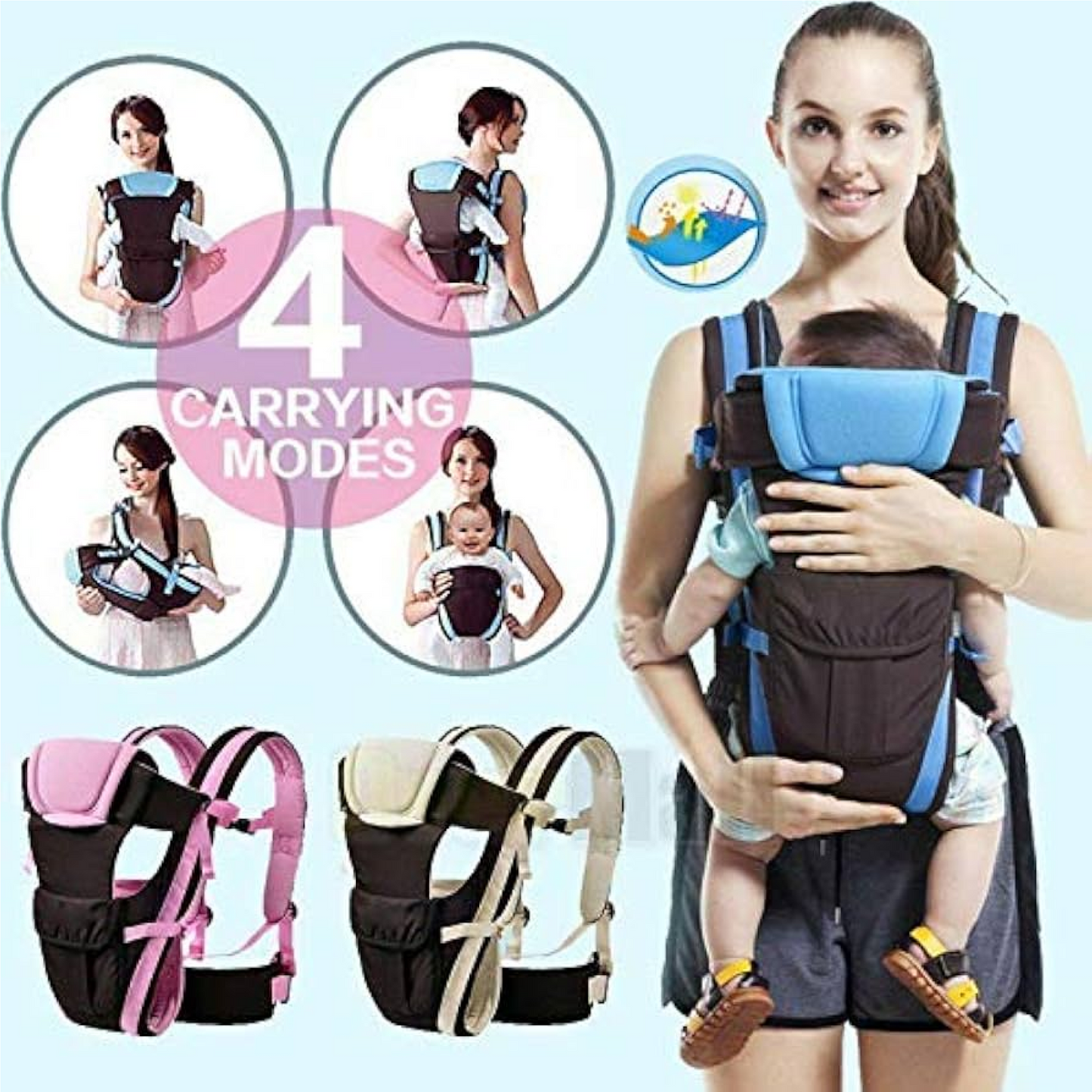 Toytoise 4-in-1 Baby Carrier – Comfort, Safety & Hands-Free Bonding! 👶✨