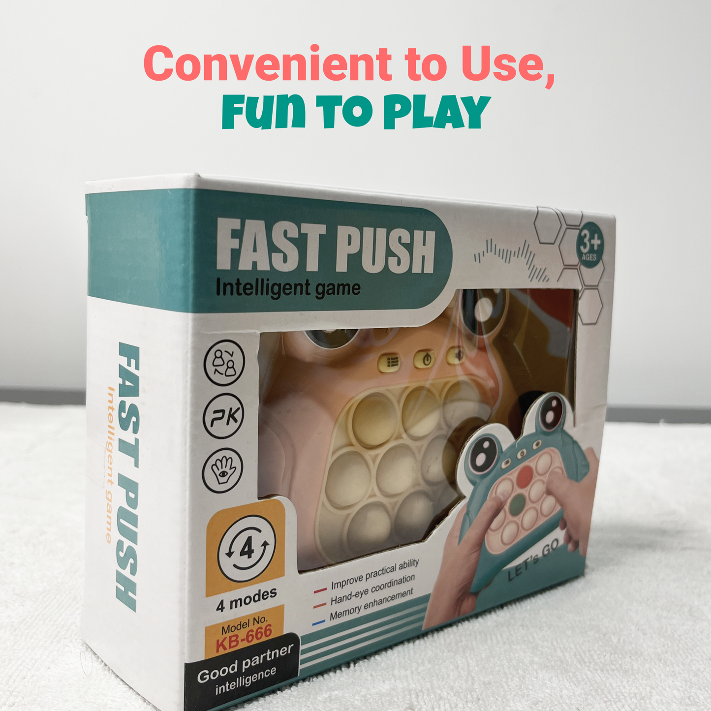 Toytoise Fast Push Pop Interactive Game Toy – Light-up, Music, and Multi-Mode Fun! (Ages 3+)