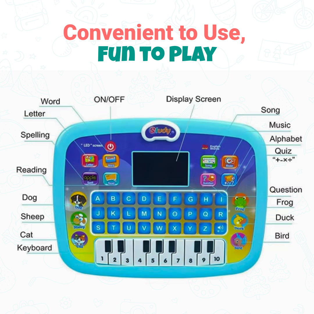 Toytoise Educational Learning Kids Laptop – Fun, Music & Smart Learning for Growing Minds! 💻🎶📚